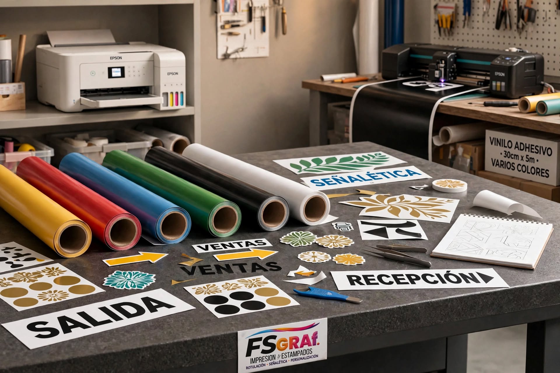 Plotter de corte de vinilo y materiales adhesivos para rotulación, decoración y señalética.